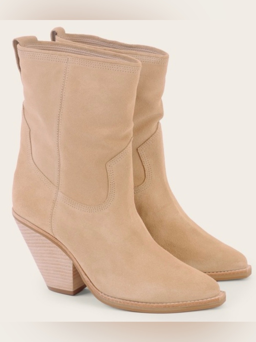 Women’s Kaanas Dante Suede Leather Western Bootie Nutmeg Size 9
